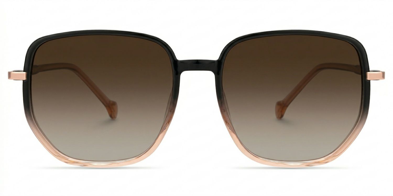 Joana Geometric Black Beige Frame Sunglasses Online Sale | ZEELOOL0