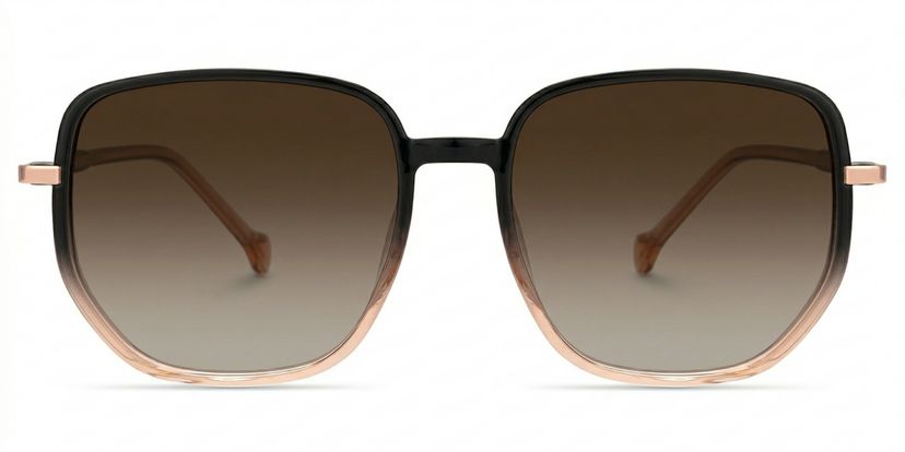 Joana Black Beige Geometric Sunglasses