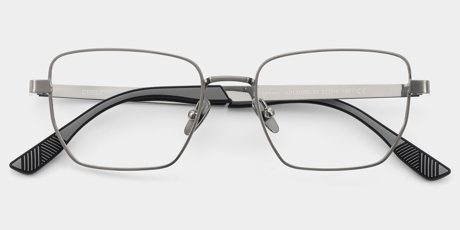 マンスールgee Jameson Gray Frame Prescription Glasses with Geometric Shape | ZEELOOL