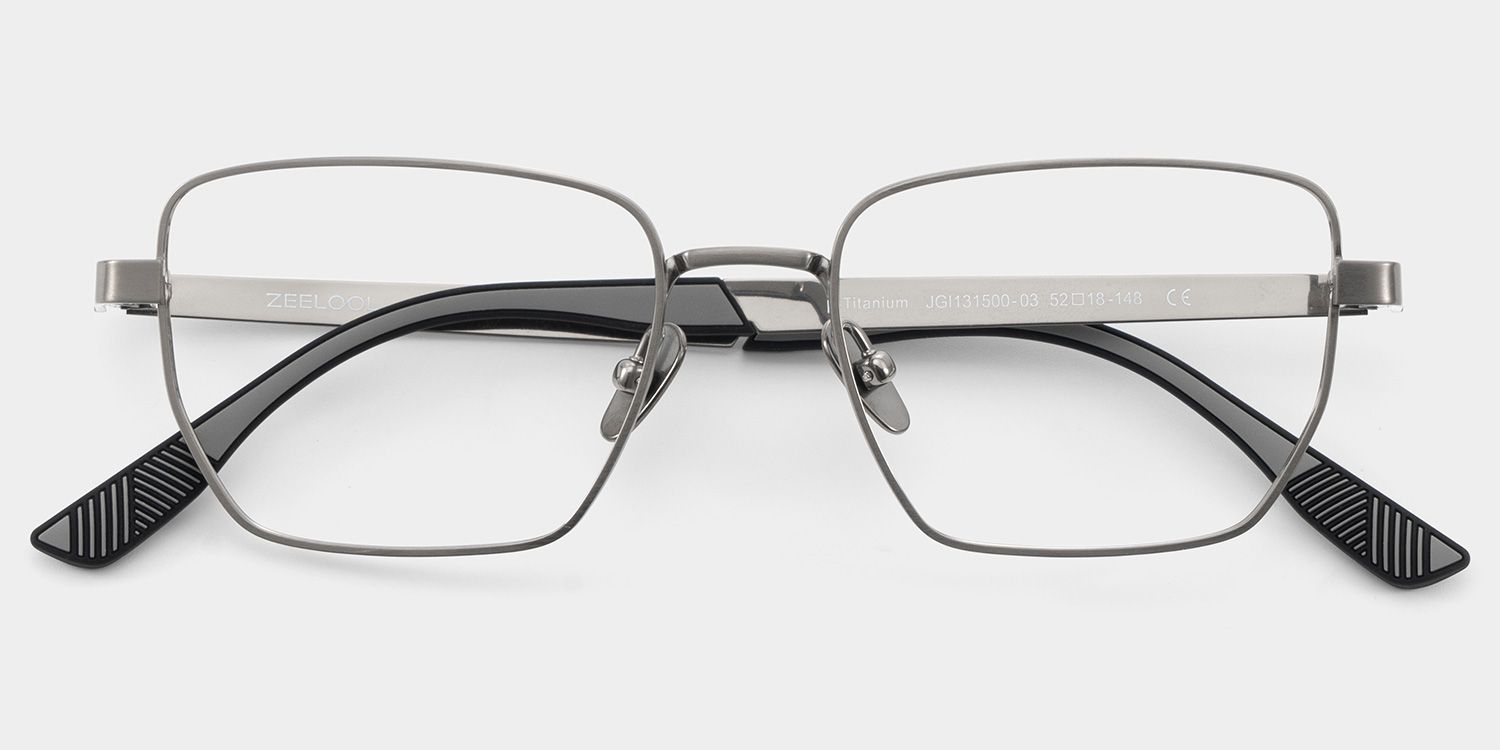 Jameson Gray Frame Prescription Glasses with Geometric Shape | ZEELOOL4