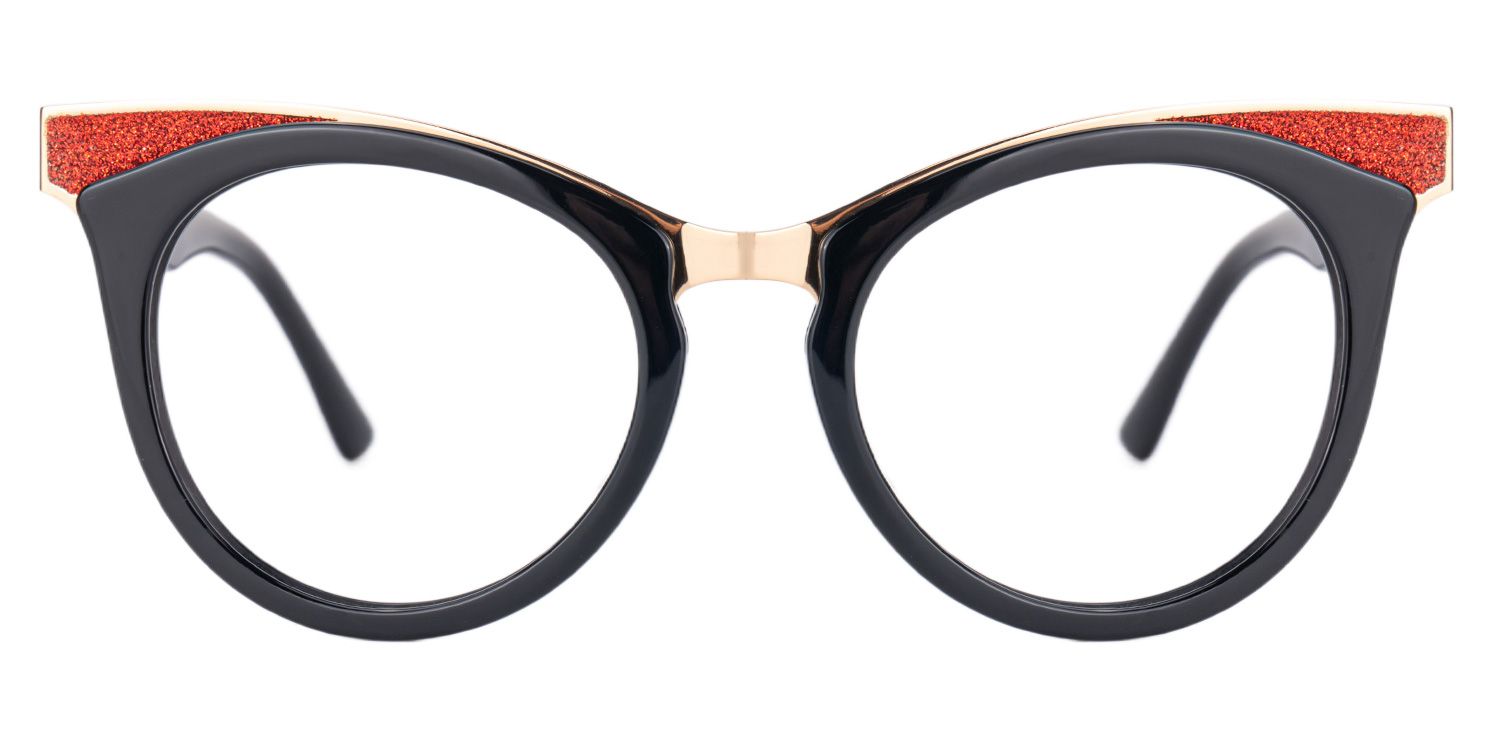 Jeanice Black Eyeglasses with Cateye Shape | Zeelool Optical0