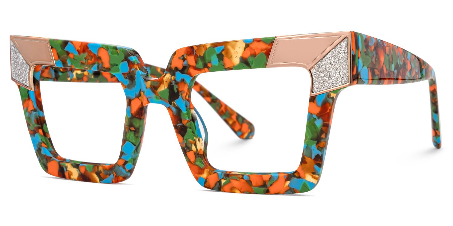 Suenila Floral Square Designer Eyeglasses1
