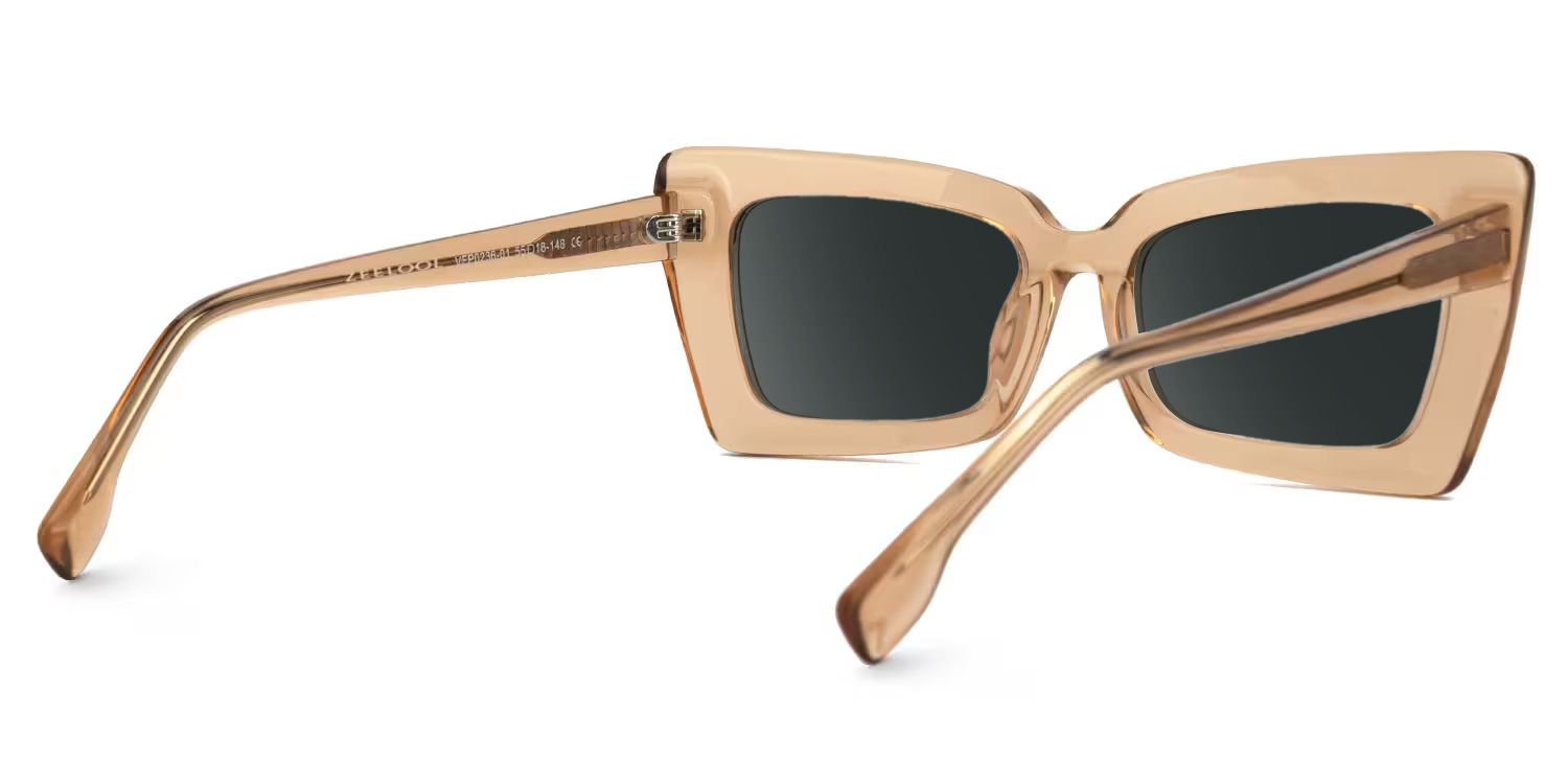 Newell Rectangle Translucent Brown Frame Sunglasses | Zeelool3