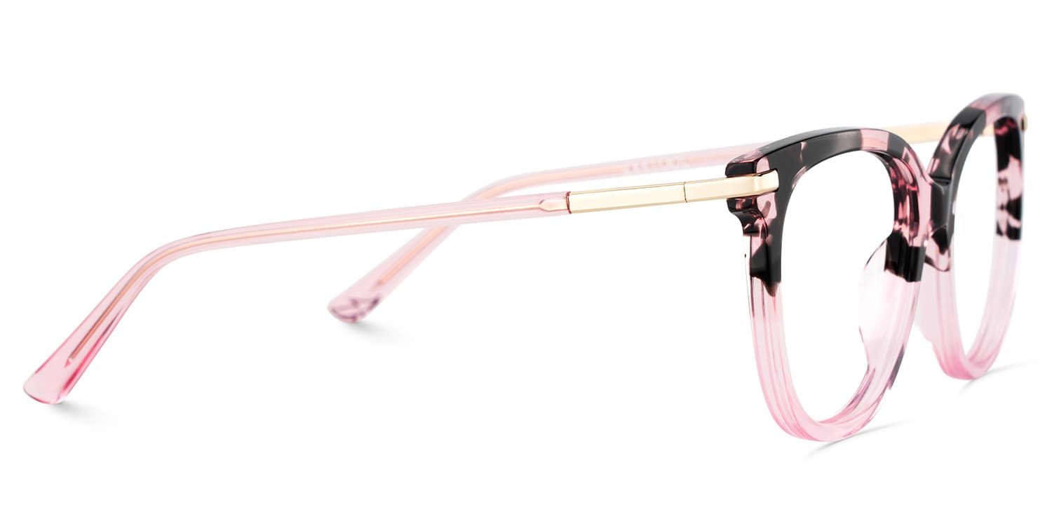 Mailyn Round Pink Tortoise Glasses4