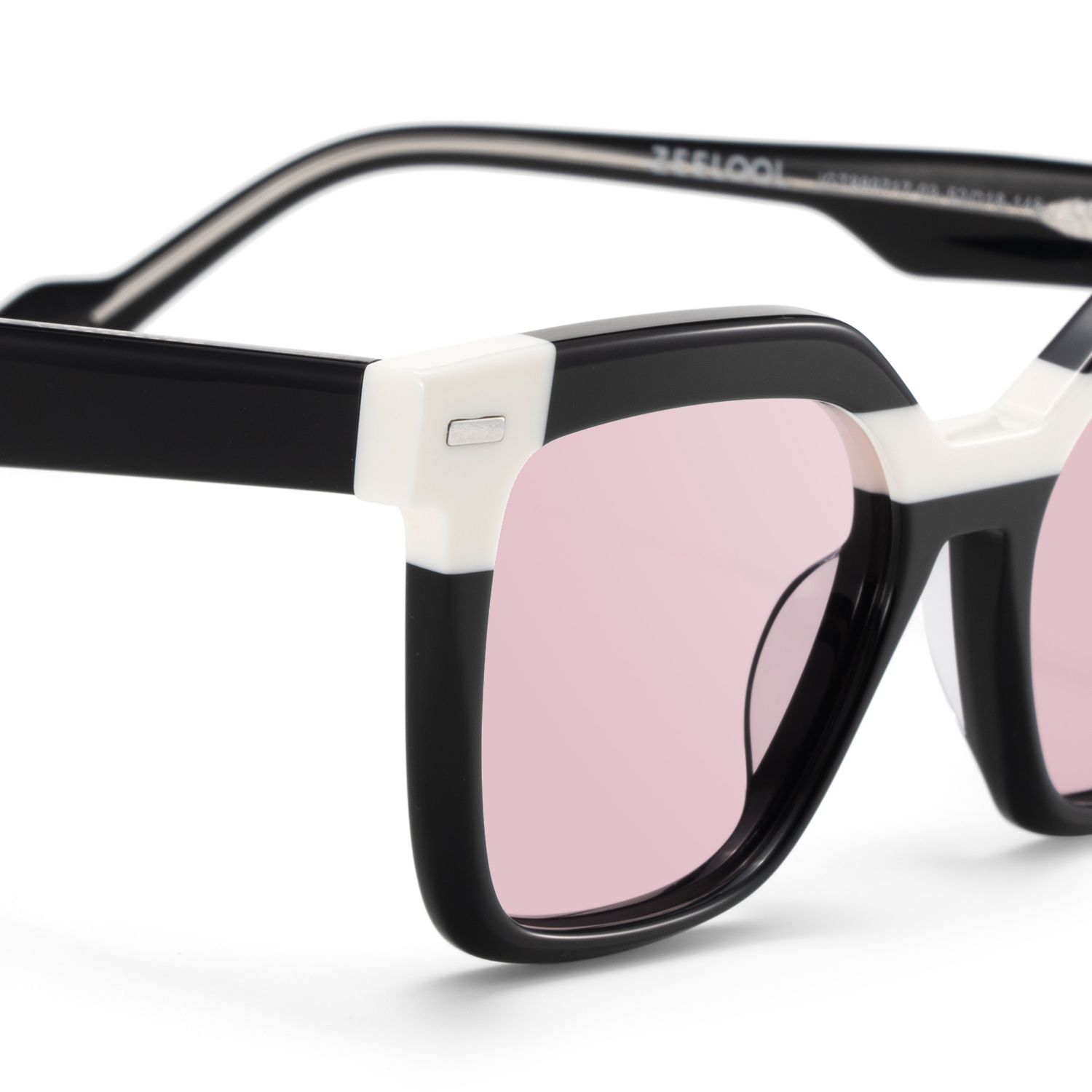 Pinette Tr90 Black White Square Frame Sunglasses | ZEELOOL4