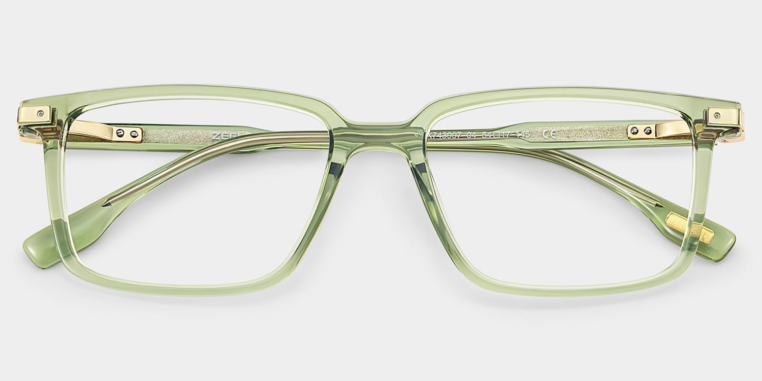 Cyrus Rectangle Green Glasses