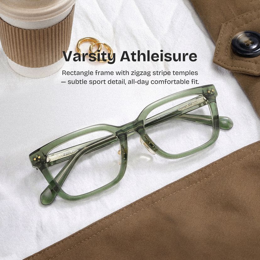 Remy Green Rectangle Glasses
