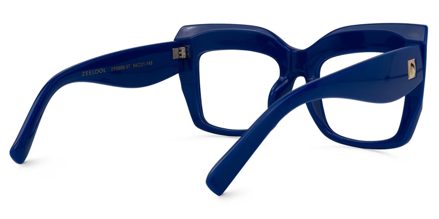 Alberta Cat Eye Blue Eyeglasses and Wide Frames3