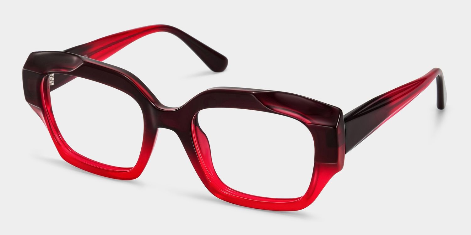 Sonnet Gradient Red Square Glasses | ZEELOOL3
