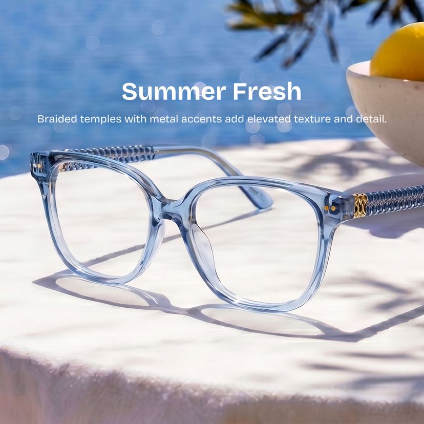 Clara Clear Blue Cat eye Glasses