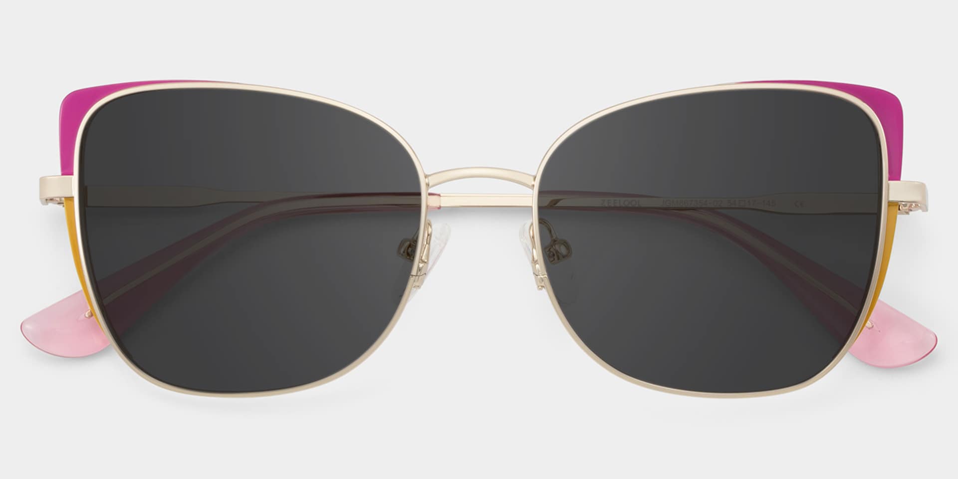 Tessa Pink Gold Frame Glasses with Cat eye Frame Online | ZEELOOL1