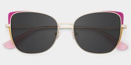 Tessa Cat-Eye Pink Gold Glasses1