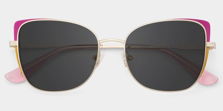 Tessa Cat-Eye Pink Gold Glasses