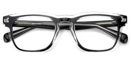 Liam Rectangle Black Clear Glasses2