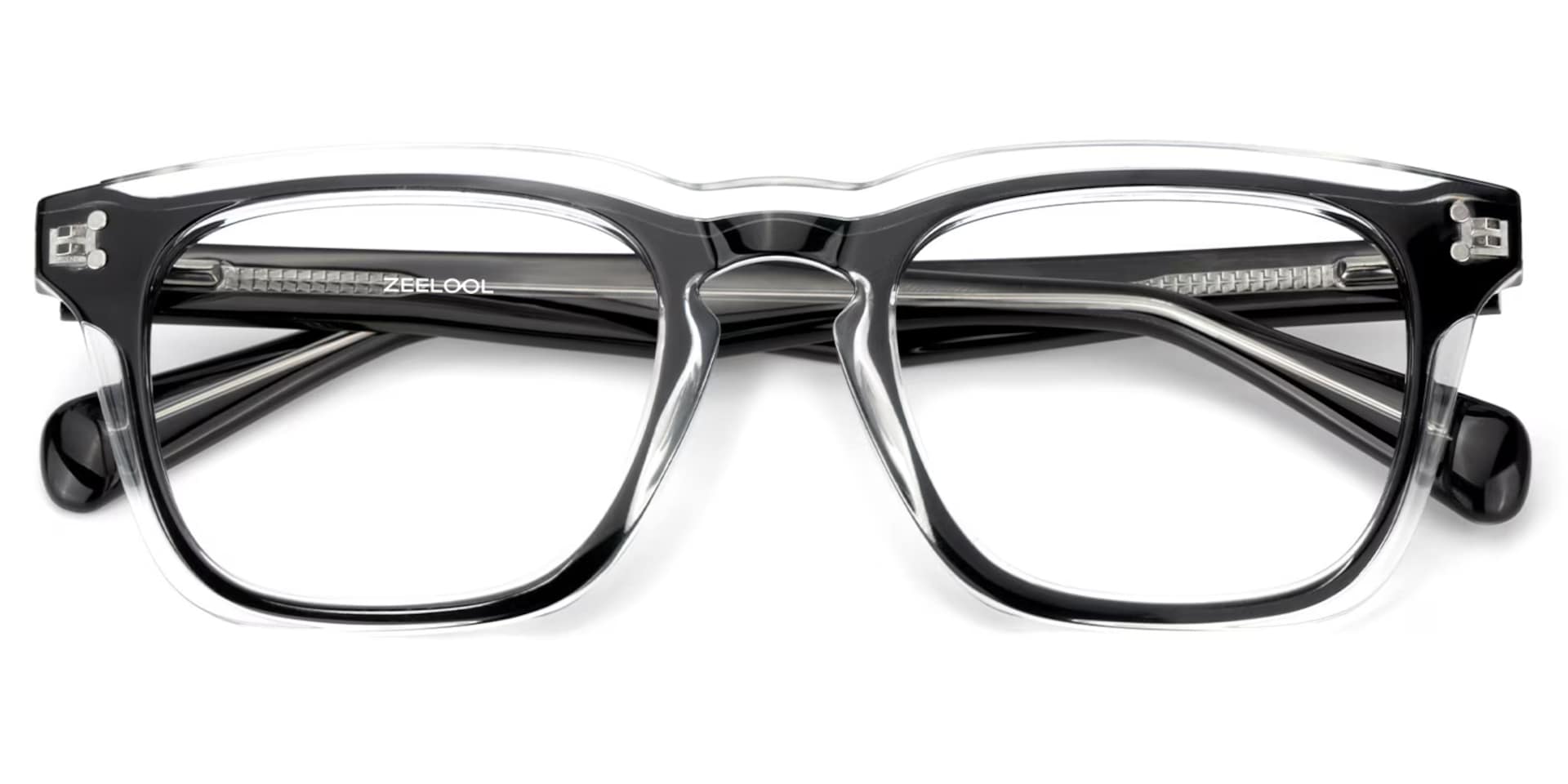 Tr90 Eyeglasses Frames With Rectangle Shape and Black Crystal Color2