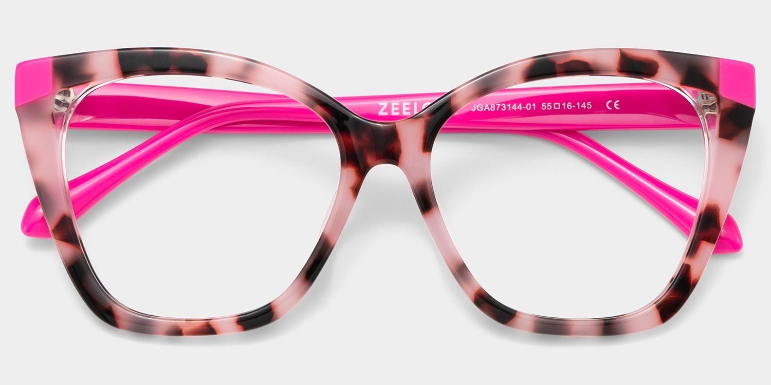 Kira Pink Tortoise Frame Glasses with Butterfly Frame Online | ZEELOOL3