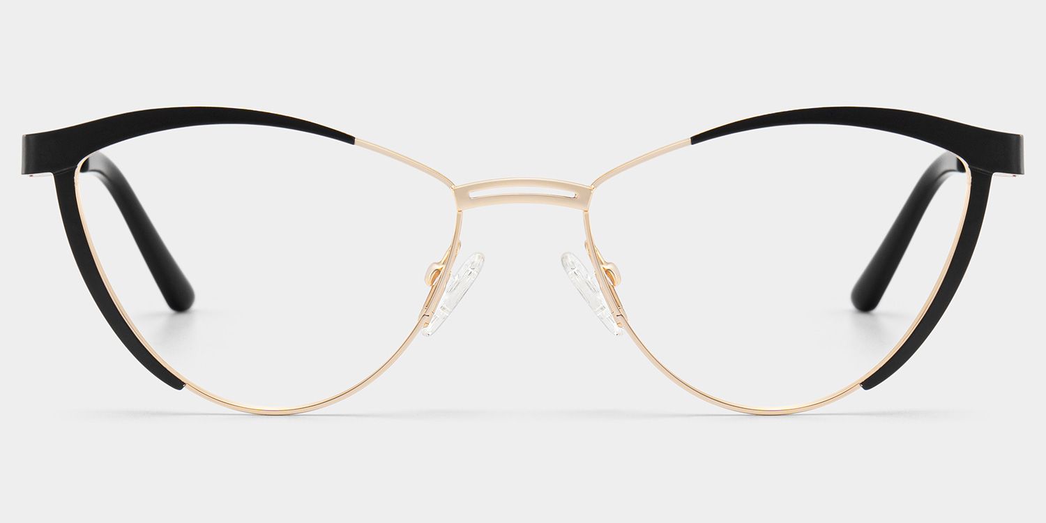 Sydney Cat Eye Metal  Black Frame Glasses | Zeelool1
