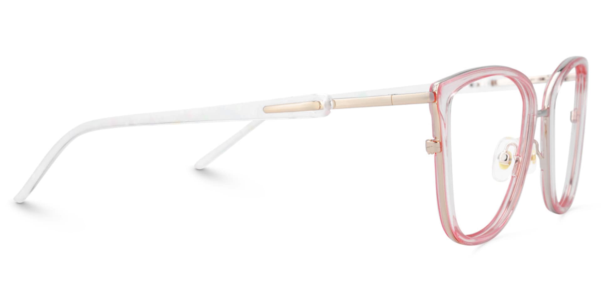 Clear Pink Glasses Frames With Cateye Shape2