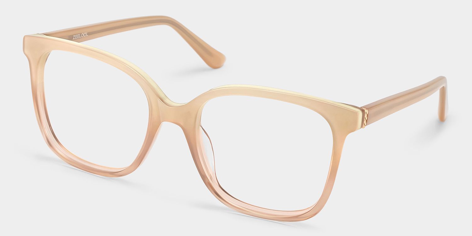 Caroline Beige Thin Square Glasses Frames for Sale | ZEELOOL2