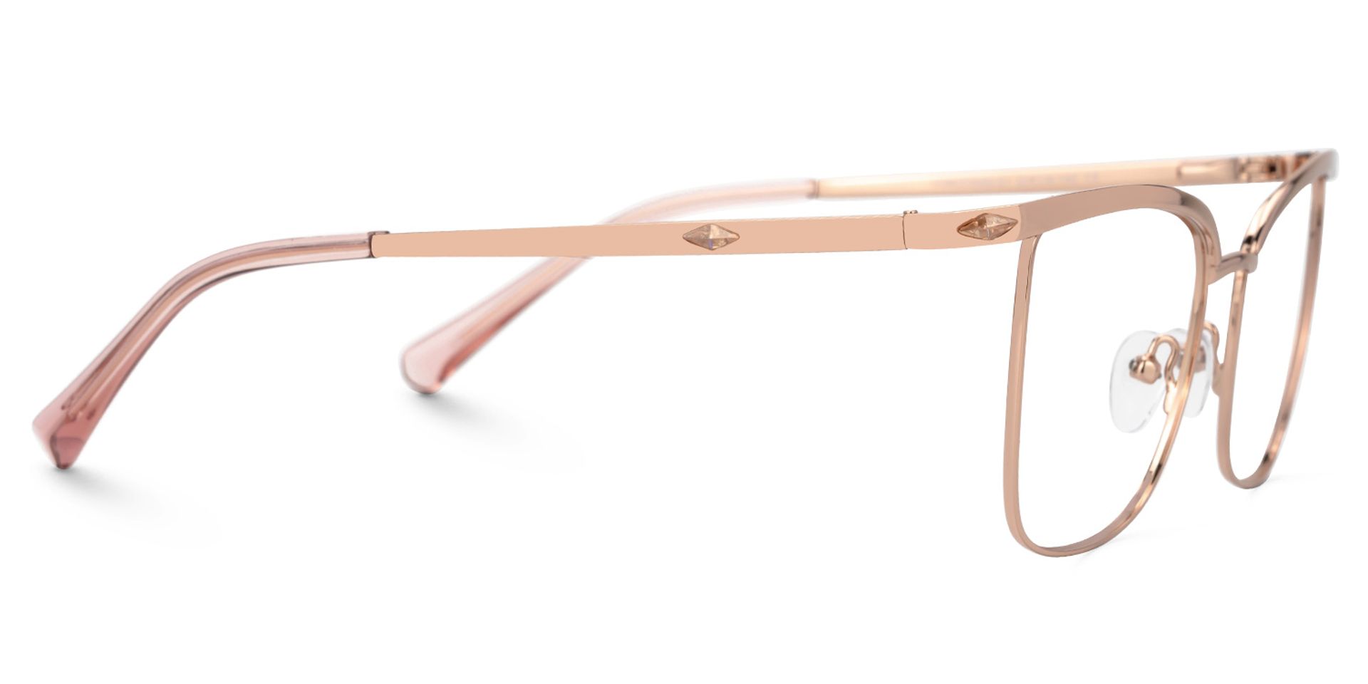 Beaty Metal Square Rose-Gold Frame Glasses | Zeelool2