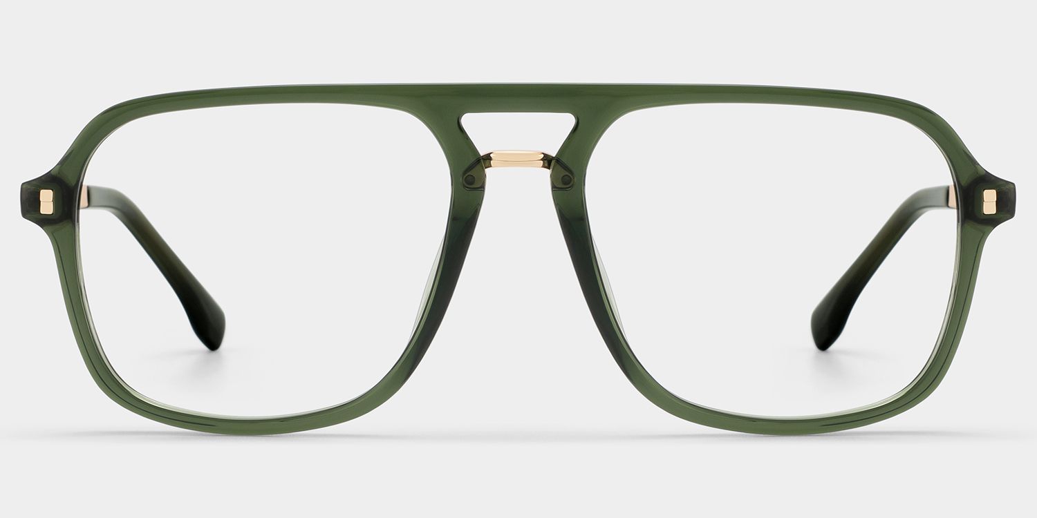 Aviator Kilworth Green Glasses deals -Zeelool Glasses