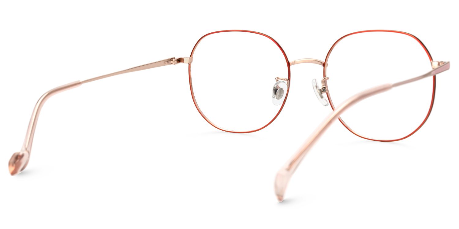 Qusay Round Pink Glasses | Zeelool Glasses3