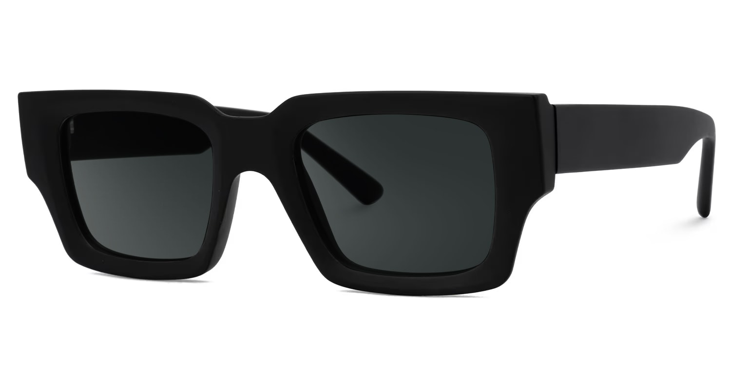 Garza Rectangle Black Glasses