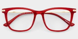Selena Rectangle Red Glasses2