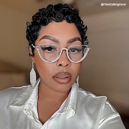 Sparkle Cateye Silver Glasses9