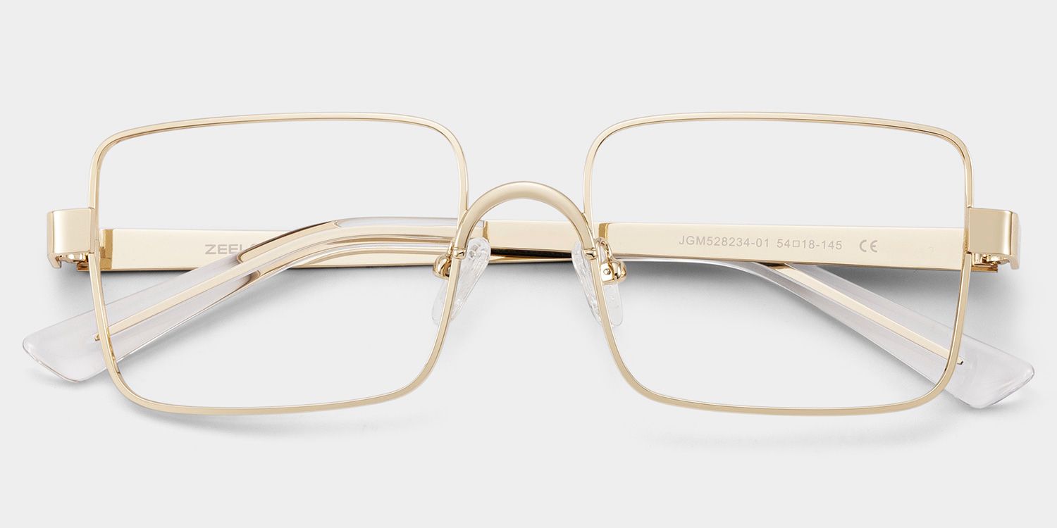 Gavin Eyeglasses in Rectangle Gold Frame | ZEELOOL2
