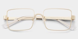Gavin Rectangle Gold Glasses2