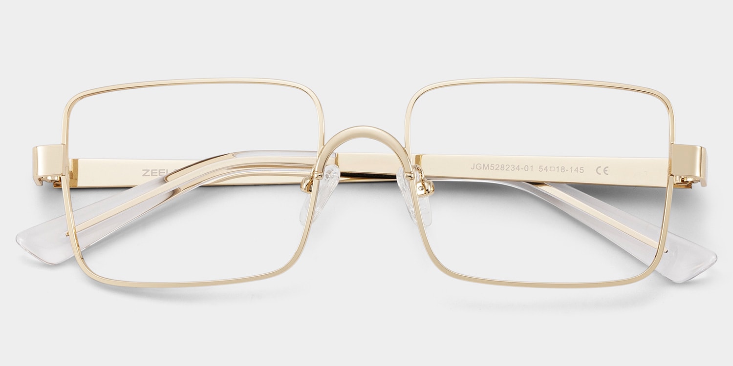 Gavin Rectangle Gold Glasses2