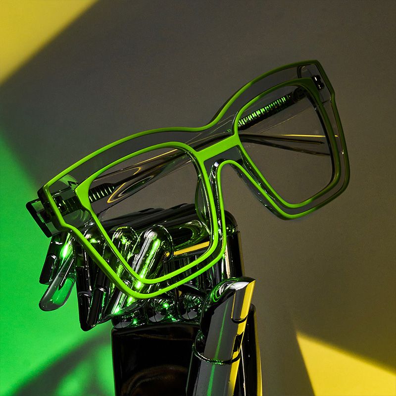 Legette Designer Eyeglasses in Square Yellow Frame4