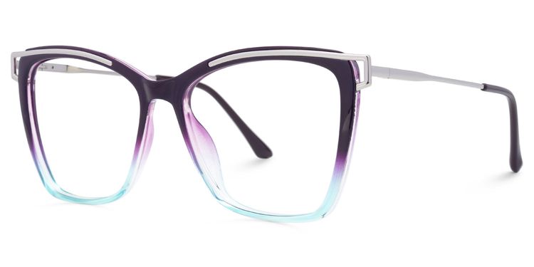 Krystle Square Purple-Blue Glasses