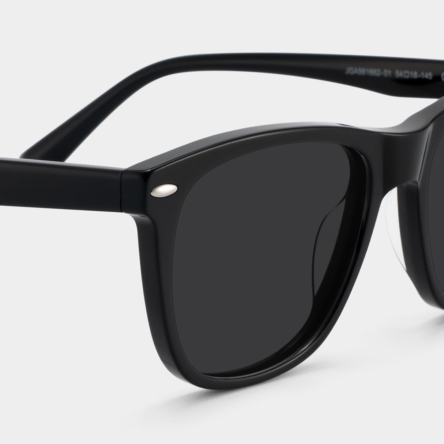 Atlas Acetate Black Rectangle Frame Sunglasses | ZEELOOL