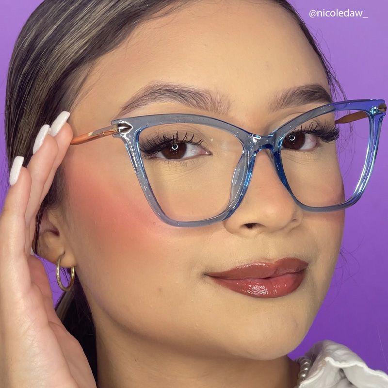 Hilary Butterfly Blue Glasses | Zeelool Glasses6