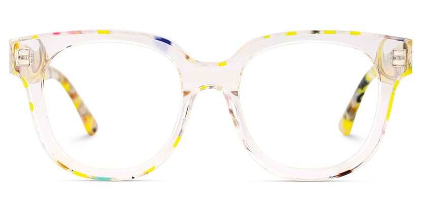Jett Square Yellow Clear Glasses
