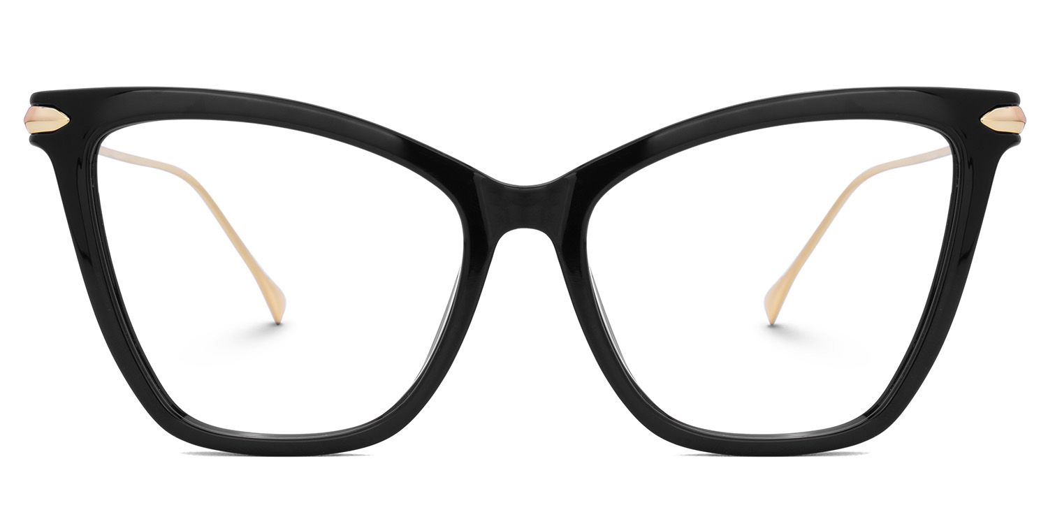 Hilary Butterfly Black Eyeglasses with Oversized Frames0