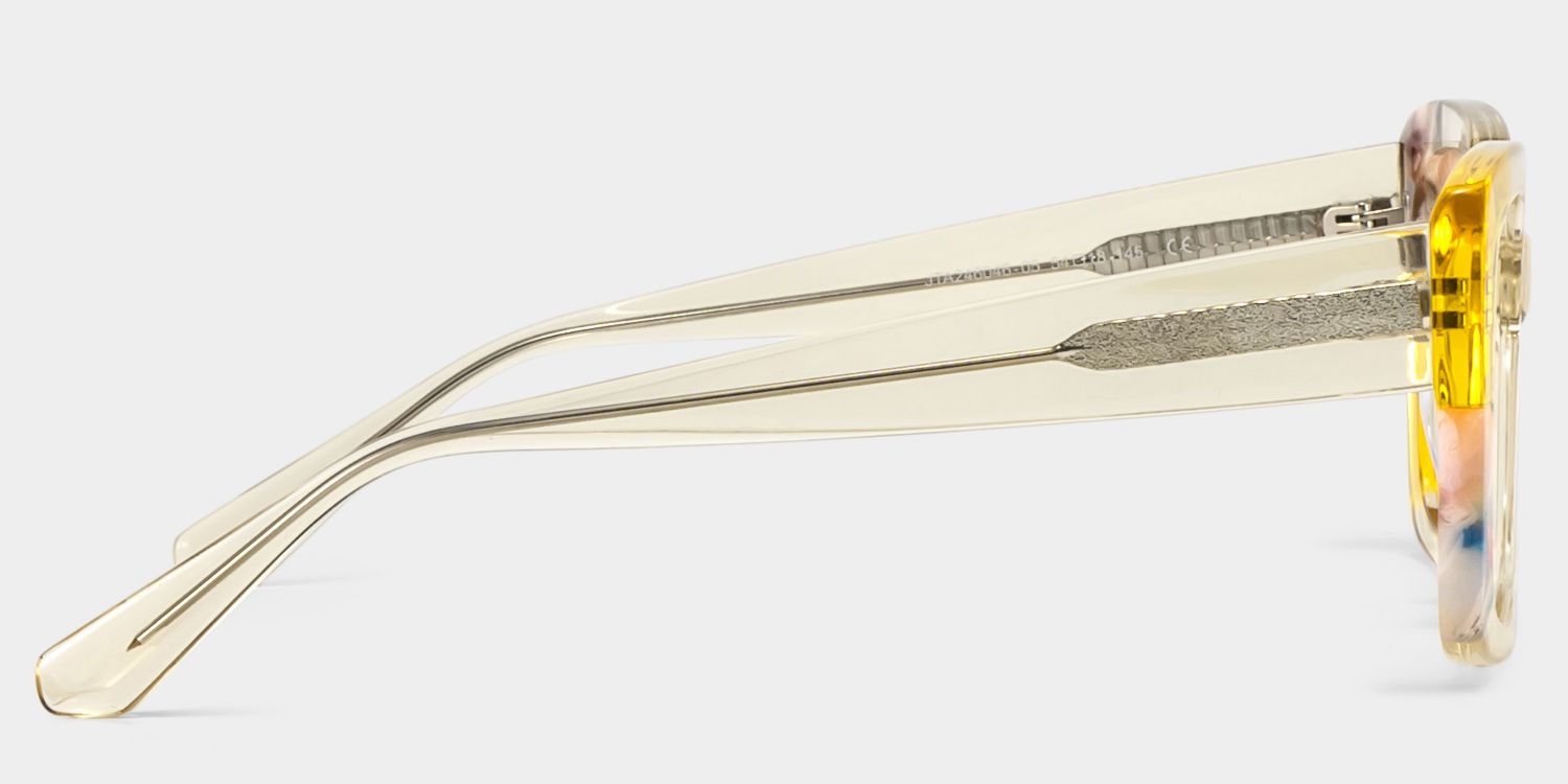 Flair Yellow Clear Frame Glasses with Square Frame Online | ZEELOOL7