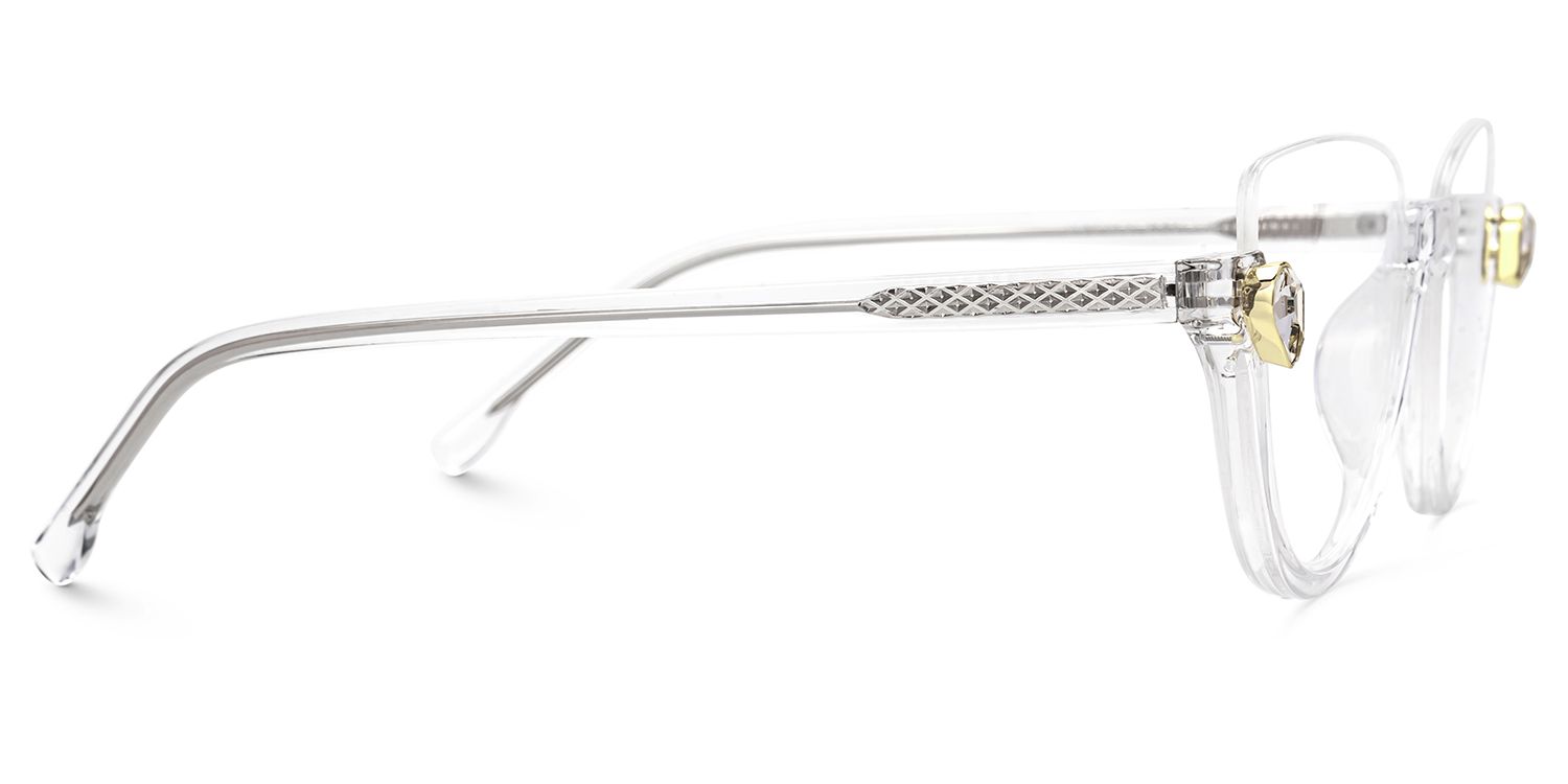 Felicia Clear Semi-Rimless Cat Eye Glasses for Women2