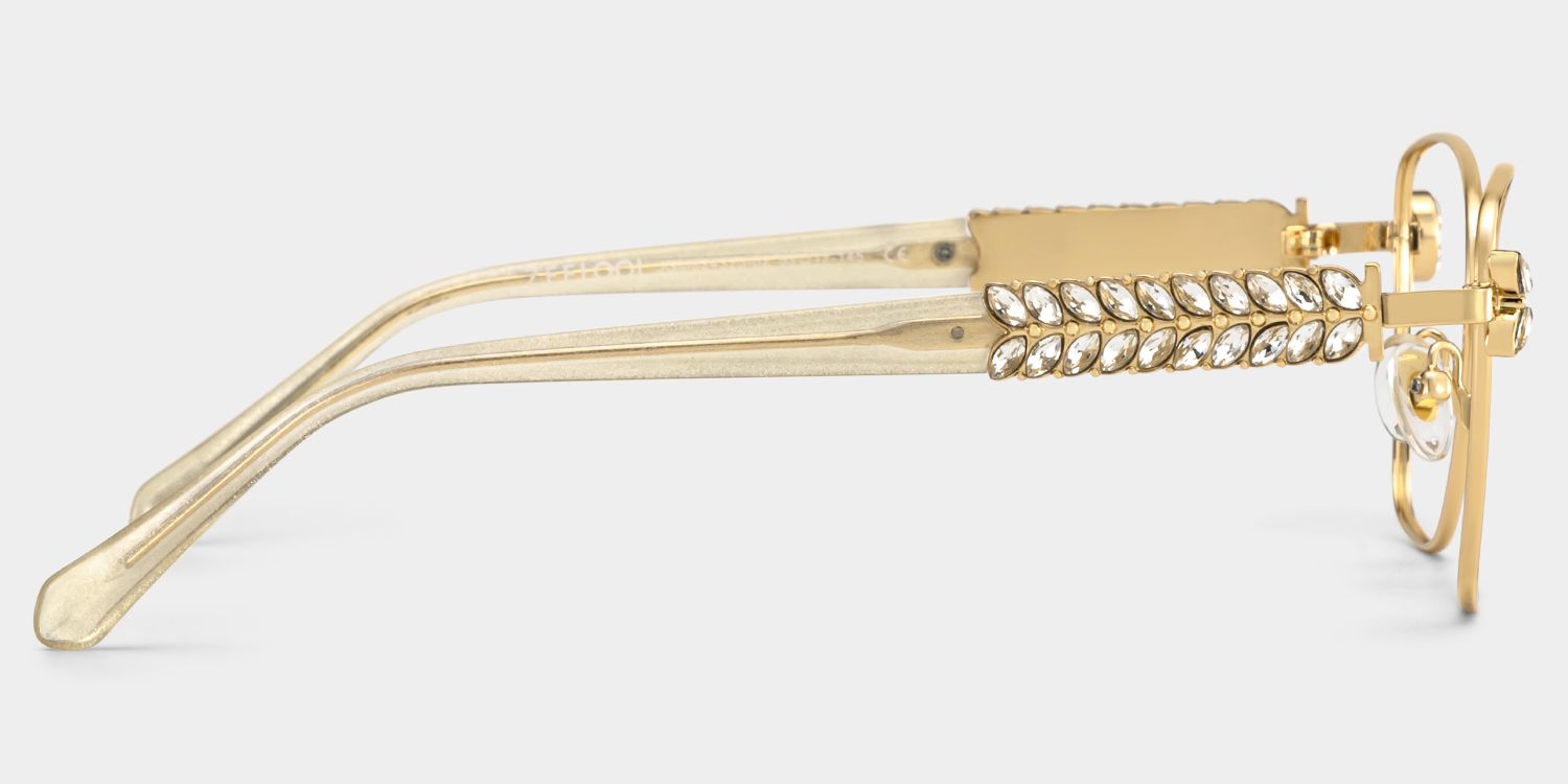 Rectangle Gold Eyeglasses- Ellie Metal Frame Glasses4
