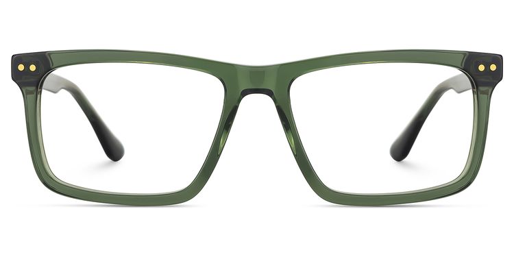 Emerson Rectangle Green Glasses