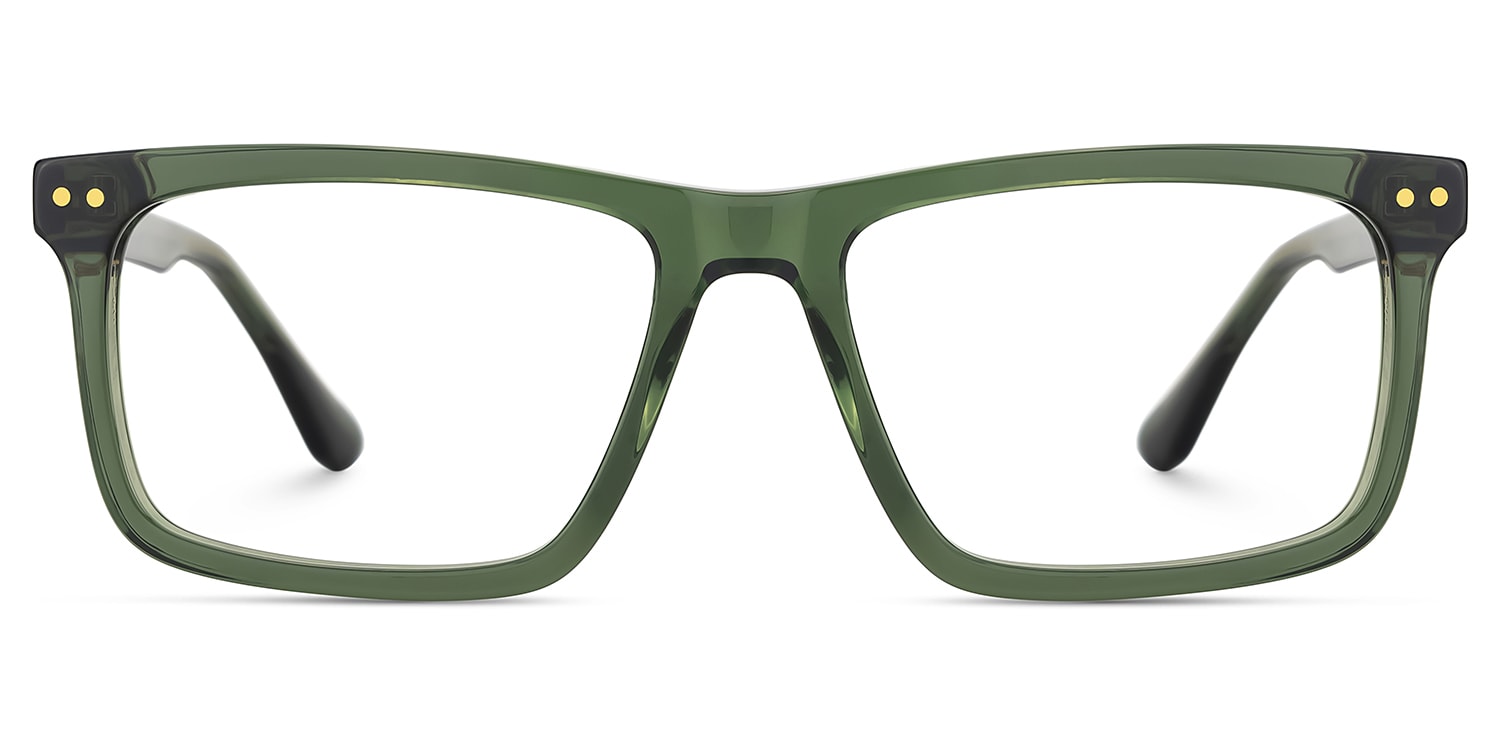Emerson Rectangle Green Glasses