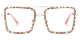 Diva Square Pink White Glasses1