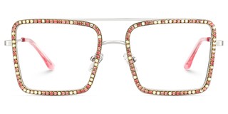 Diva Square Pink White Glasses1