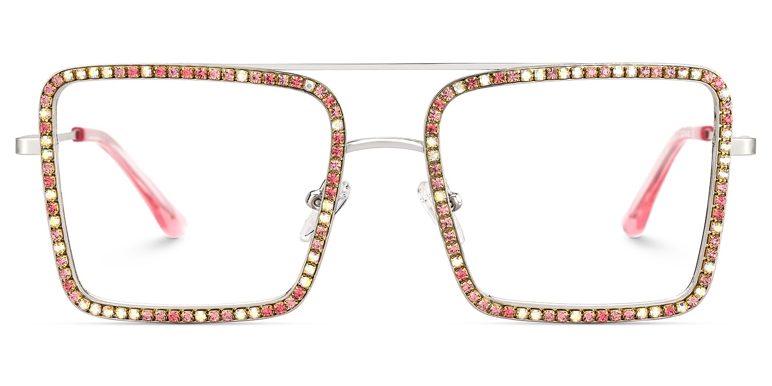 Diva Square Pink White Glasses1