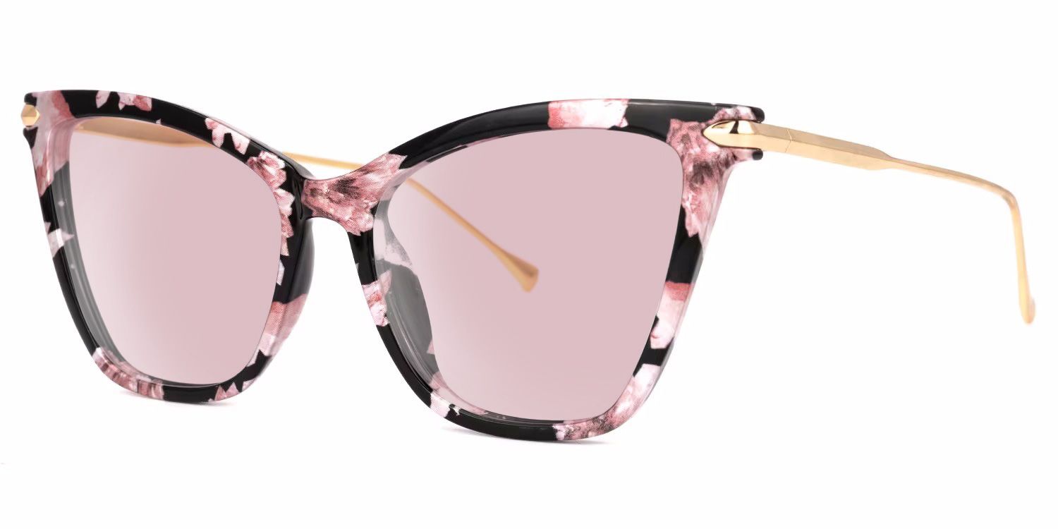 Hilary Butterfly Pink Floral Sunglasses | Zeelool Glasses1