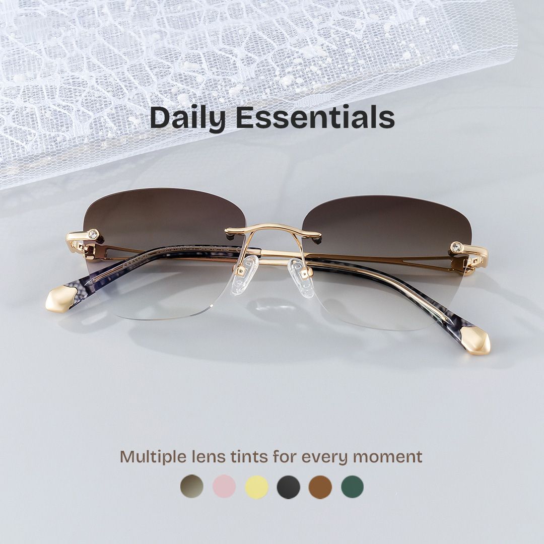 Rectangle Gold Eyeglasses- Seth Metal Frame Glasses0