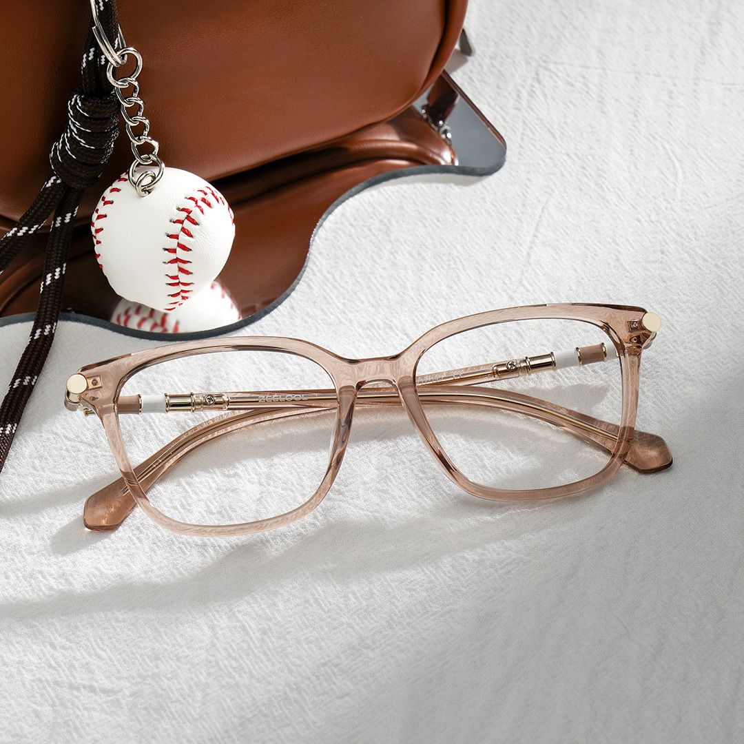 Delilah Square Beige Frame Eyeglasses for Women| ZEELOOL2