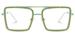 Diva Square Green Glasses1